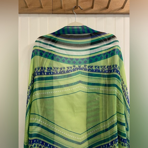 Chicos Floral Geometric Ruana Wrap OS - Picture 3 of 8